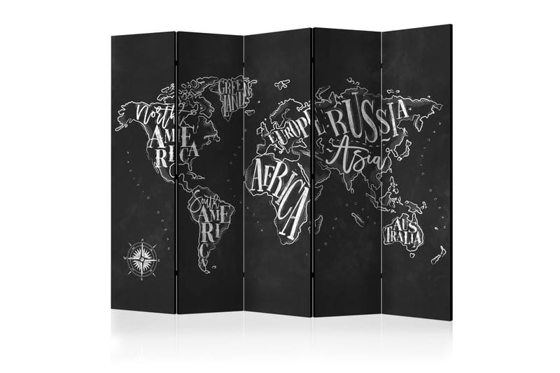 Rumsavdelare - Retro Continents (Black) II 225x172, Artgeist sp. z o. o.