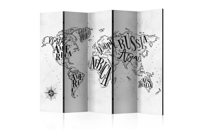 Rumsavdelare - Retro Continents (Grey) II 225x172, Artgeist sp. z o. o.