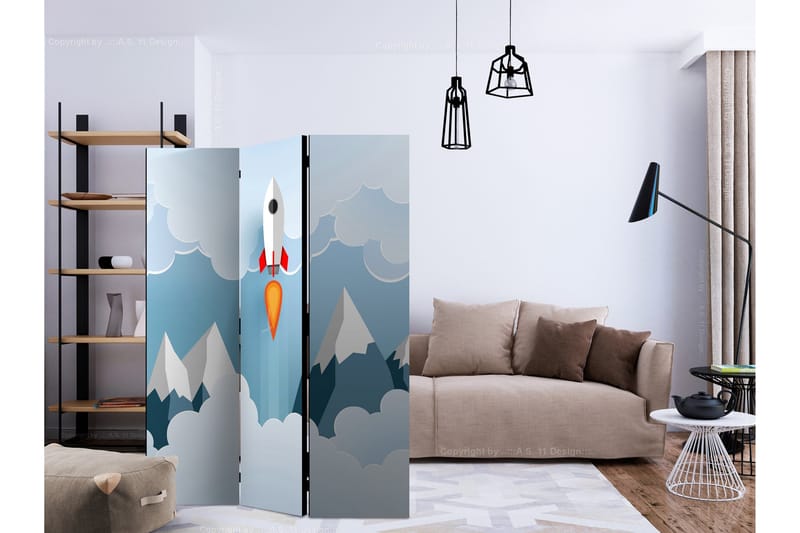 Rumsavdelare Rocket in the Clouds 135x172 cm - Artgeist sp. z o. o. - Inredning & dekor - Dekor & inredningsdetaljer - Rumsavdelare