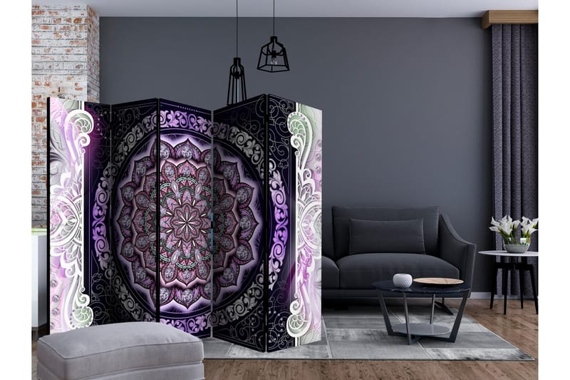 Rumsavdelare - Round Stained Glass (Violet) II 225x172 - Artgeist sp. z o. o. - Inredning & dekor - Dekor & inredningsdetaljer - Rumsavdelare