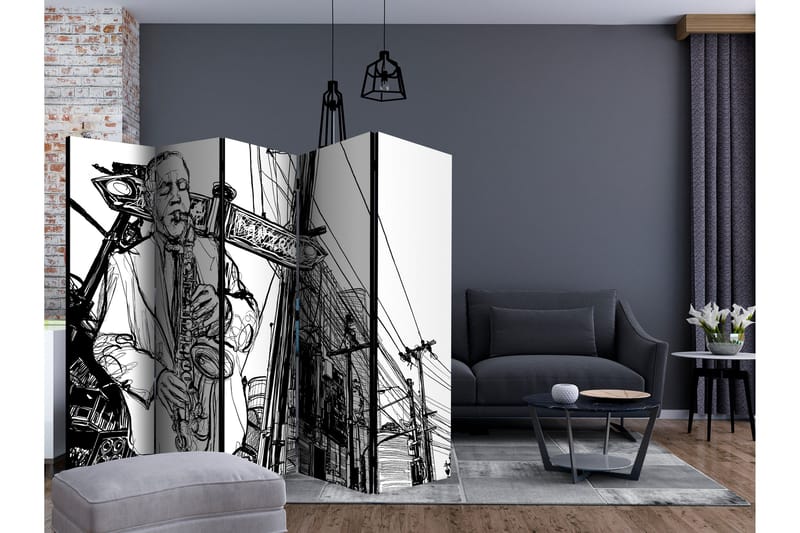 Rumsavdelare - Saxophone recital on Broadway II 225x172 - Artgeist sp. z o. o. - Inredning & dekor - Dekor & inredningsdetaljer - Rumsavdelare