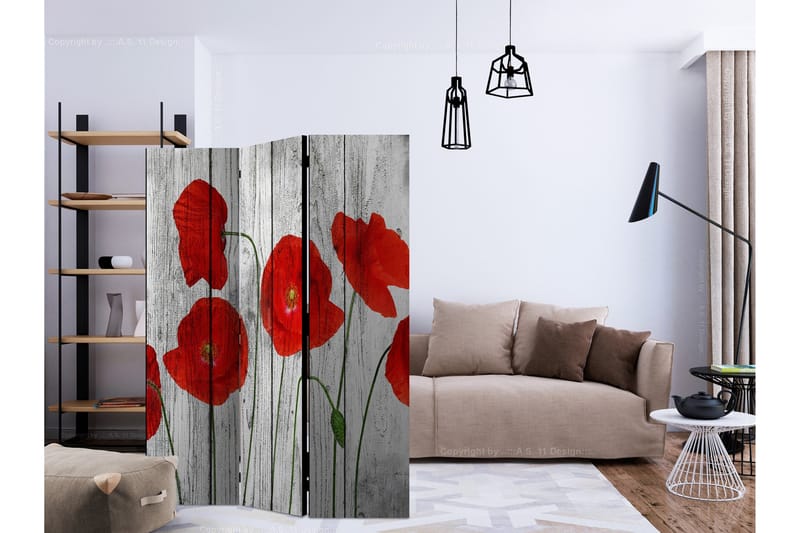 Rumsavdelare - Tale of Red Poppies 135x172 - Artgeist sp. z o. o. - Inredning & dekor - Dekor & inredningsdetaljer - Rumsavdelare