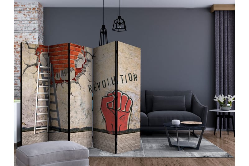 Rumsavdelare - The invisible hand revolution 225x172 - Artgeist sp. z o. o. - Inredning & dekor - Dekor & inredningsdetaljer - Rumsavdelare