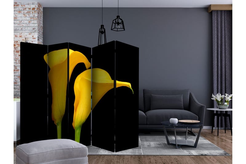 Rumsavdelare - Two yellow calla flowers 225x172 - Artgeist sp. z o. o. - Inredning & dekor - Dekor & inredningsdetaljer - Rumsavdelare