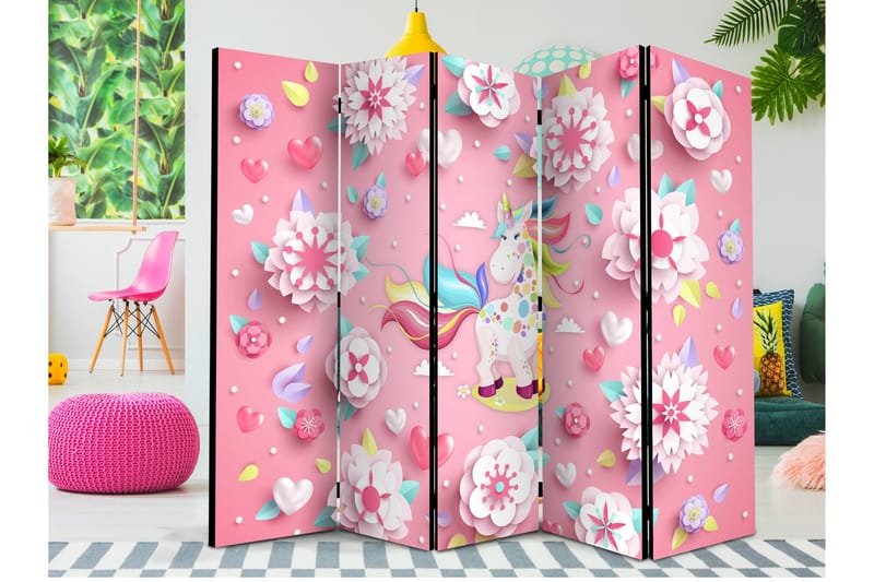 Rumsavdelare Unicorn on Flowerbed II 225x172 cm - Artgeist sp. z o. o. - Inredning & dekor - Dekor & inredningsdetaljer - Rumsavdelare