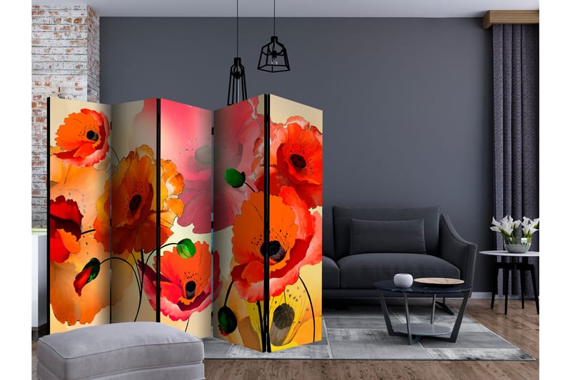 RUMSAVDELARE Velvet Poppies II 225x172 cm - Artgeist sp. z o. o. - Inredning & dekor - Dekor & inredningsdetaljer - Rumsavdelare