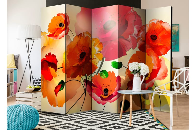 Rumsavdelare Velvet Poppies 225x172 - Artgeist sp. z o. o. - Inredning & dekor - Dekor & inredningsdetaljer - Rumsavdelare