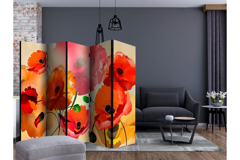 Rumsavdelare Velvet Poppies II 225x172 cm - Artgeist sp. z o. o. - Inredning & dekor - Dekor & inredningsdetaljer - Rumsavdelare
