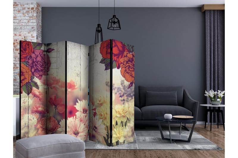 Rumsavdelare - Vintage Flowers II 225x172 - Artgeist sp. z o. o. - Inredning & dekor - Dekor & inredningsdetaljer - Rumsavdelare