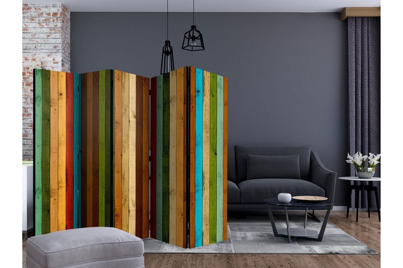 Rumsavdelare Wooden Rainbow II 225x172 cm - Artgeist sp. z o. o. - Inredning & dekor - Dekor & inredningsdetaljer - Rumsavdelare