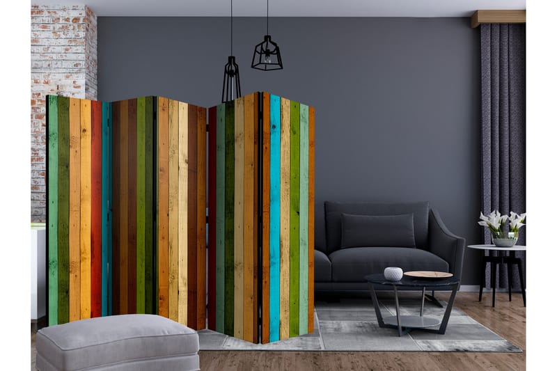 RUMSAVDELARE Wooden Rainbow II 225x172 cm - Artgeist sp. z o. o. - Inredning & dekor - Dekor & inredningsdetaljer - Rumsavdelare