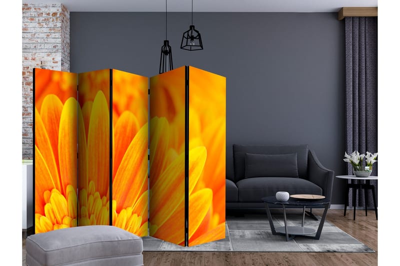 Rumsavdelare - Yellow gerbera daisies II 225x172 - Artgeist sp. z o. o. - Inredning & dekor - Dekor & inredningsdetaljer - Rumsavdelare