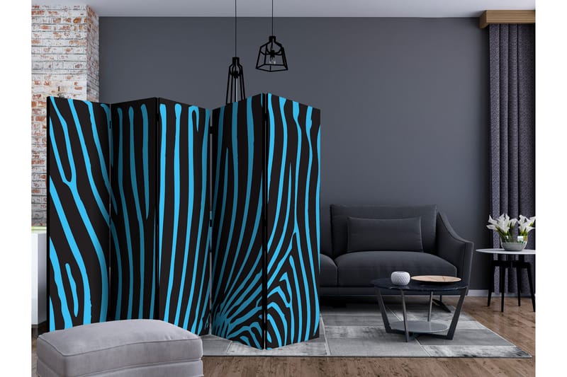 RUMSAVDELARE Zebra Pattern Turquoise II 225x172 cm - Artgeist sp. z o. o. - Inredning & dekor - Dekor & inredningsdetaljer - Rumsavdelare