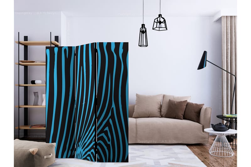 RUMSAVDELARE Zebra Pattern Turquoise 135x172 cm - Artgeist sp. z o. o. - Inredning & dekor - Dekor & inredningsdetaljer - Rumsavdelare