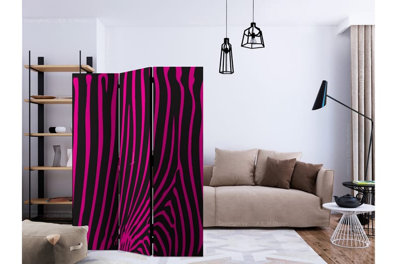 RUMSAVDELARE Zebra Pattern Violet 135x172 cm - Artgeist sp. z o. o. - Inredning & dekor - Dekor & inredningsdetaljer - Rumsavdelare