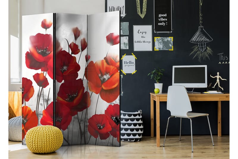 Rumsavdelare Poppies In The Moonlight 135x172 - Artgeist sp. z o. o. - Inredning & dekor - Dekor & inredningsdetaljer - Rumsavdelare