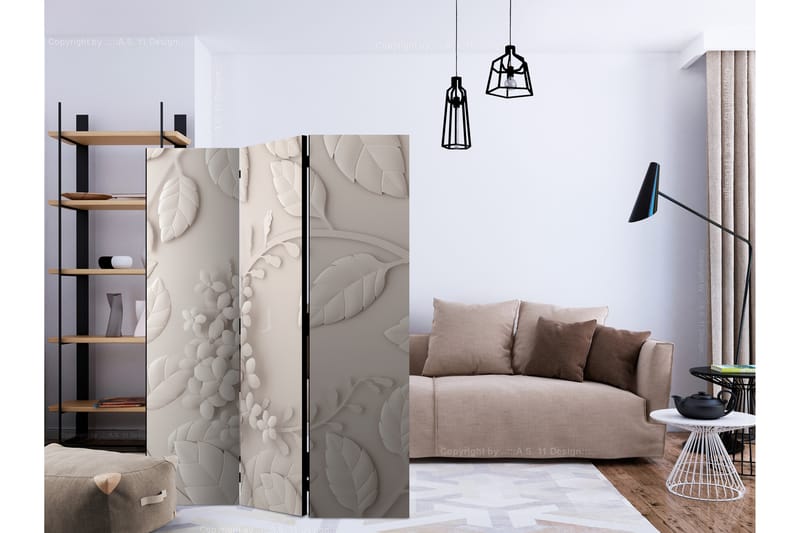 RUMSAVDELARE Paper Flowers Cream 135x172 cm - Artgeist sp. z o. o. - Inredning & dekor - Dekor & inredningsdetaljer - Rumsavdelare