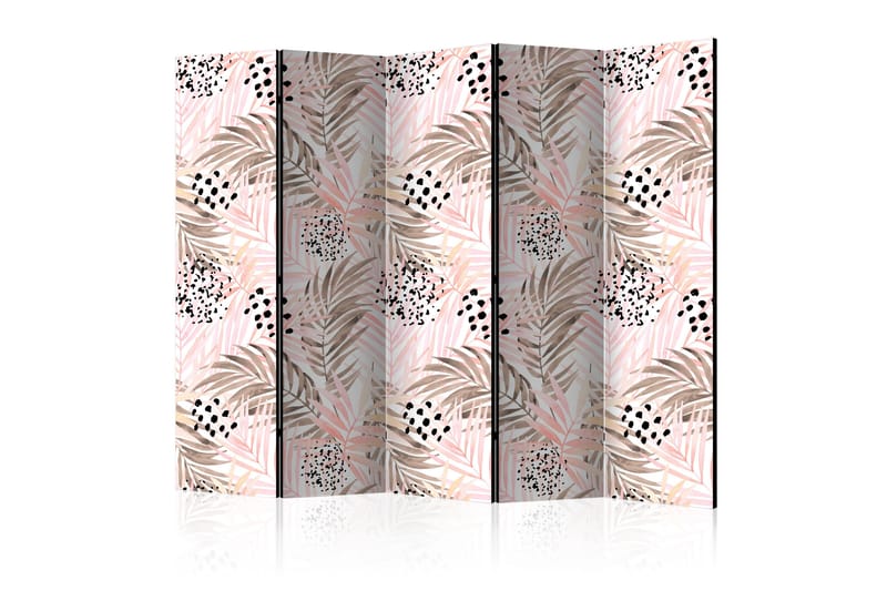 RUMSAVDELARE Pink Palm Leaves II 225x172 cm - Artgeist sp. z o. o. - Inredning & dekor - Dekor & inredningsdetaljer - Rumsavdelare