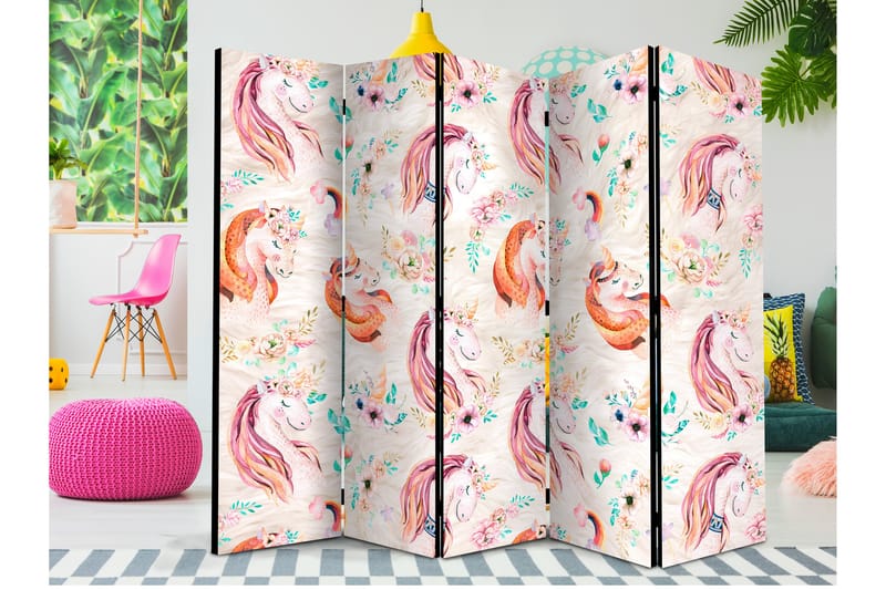 RUMSAVDELARE Pastel Unicorns II 225x172 cm - Artgeist sp. z o. o. - Inredning & dekor - Dekor & inredningsdetaljer - Rumsavdelare