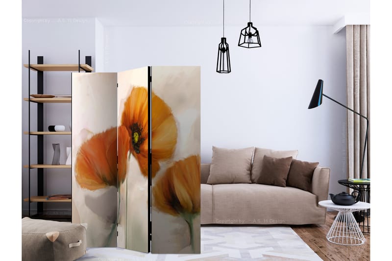 RUMSAVDELARE Poppies - Vintage 135x172 cm - Artgeist sp. z o. o. - Rumsavdelare