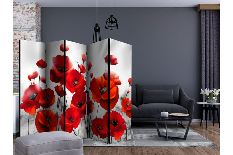 Rumsavdelare Poppies in the Moonlight II 225x172 cm - Artgeist sp. z o. o. - Inredning & dekor - Dekor & inredningsdetaljer - Rumsavdelare