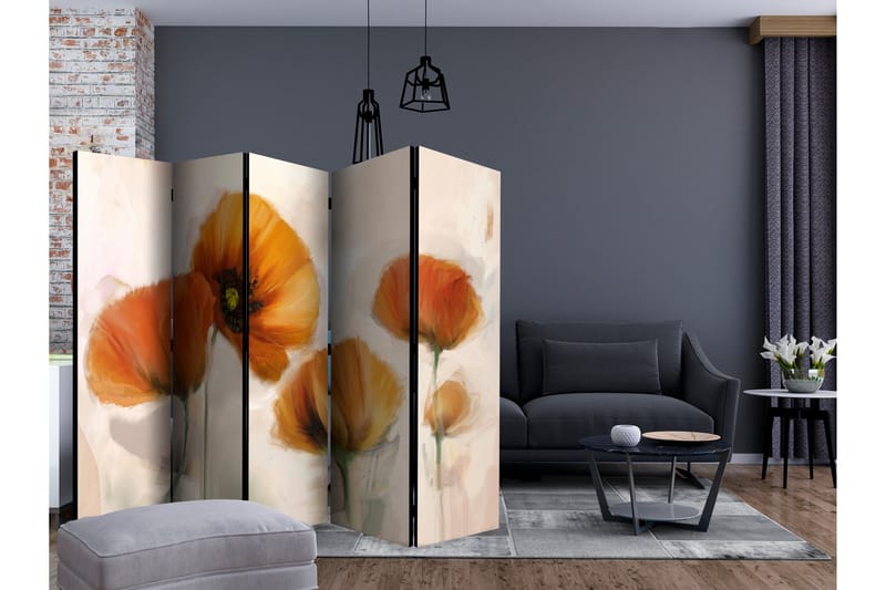 Rumsavdelare Poppies - Vintage II 225x172 cm - Artgeist sp. z o. o. - Inredning & dekor - Dekor & inredningsdetaljer - Rumsavdelare