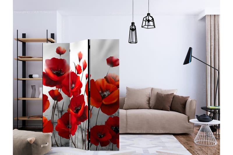 Rumsavdelare Poppies in the Moonlight 135x172 cm - Artgeist sp. z o. o. - Inredning & dekor - Dekor & inredningsdetaljer - Rumsavdelare