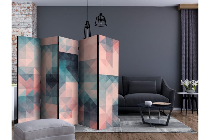 Rumsavdelare Pixels Green and Pink II 225x172 cm - Artgeist sp. z o. o. - Inredning & dekor - Dekor & inredningsdetaljer - Rumsavdelare