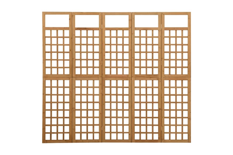 Rumsavdelare/Spaljé 5 paneler massiv gran 201,5x180 cm - Rumsavdelare