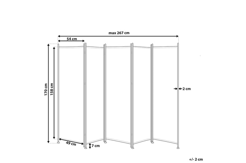 Skärmvägg 5 paneler 270 x 170 cm grön NARNI - Grön - Rumsavdelare