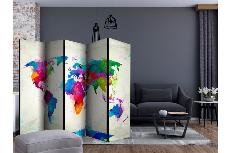 THE MAP OF HAPPINESS Rumsavdelare 225x172 cm - Artgeist sp. z o. o. - Inredning & dekor - Dekor & inredningsdetaljer - Rumsavdelare