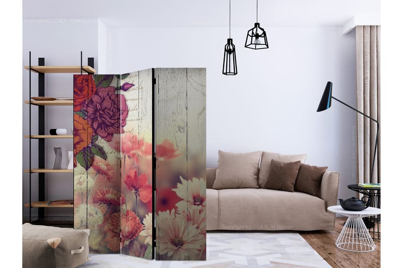 VINTAGE FLOWERS Rumsavdelare 135x172 cm - Artgeist sp. z o. o. - Inredning & dekor - Dekor & inredningsdetaljer - Rumsavdelare