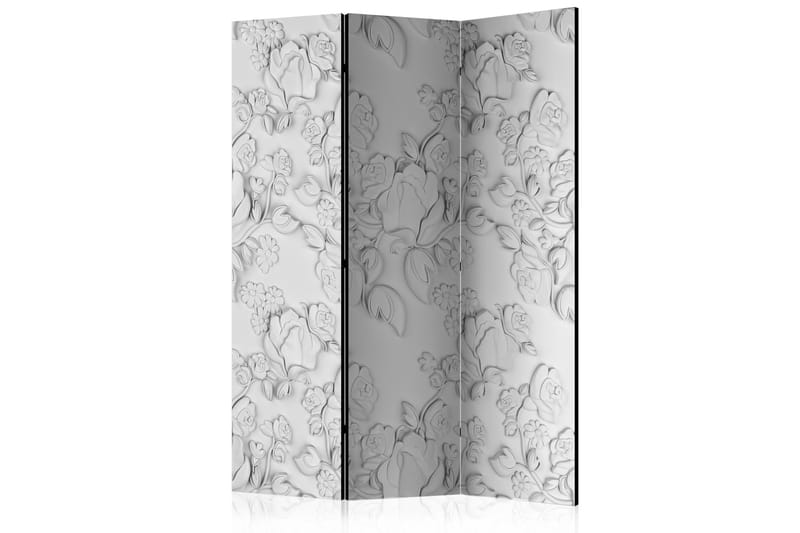 Rumsavdelare - White ornament: roses 135x172, Artgeist sp. z o. o.