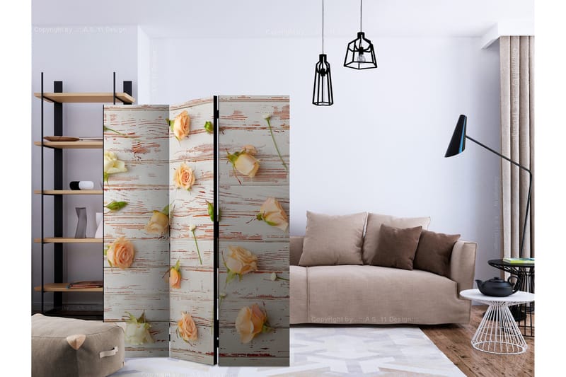 Rumsavdelare - Wood & Roses 135x172 - Artgeist sp. z o. o. - Inredning & dekor - Dekor & inredningsdetaljer - Rumsavdelare