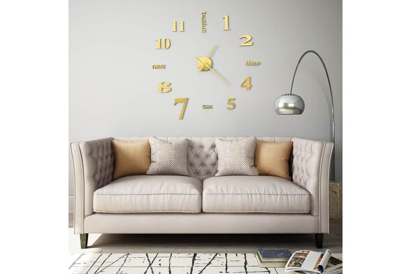 Väggklocka 3D modern design 100 cm XXL guld - Inredning & dekor - Dekor & inredningsdetaljer