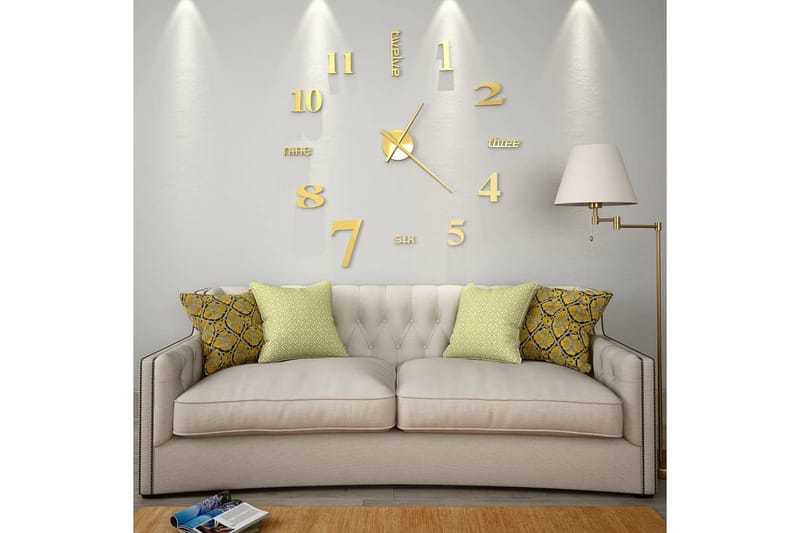 Väggklocka 3D modern design 100 cm XXL guld - Inredning & dekor - Dekor & inredningsdetaljer