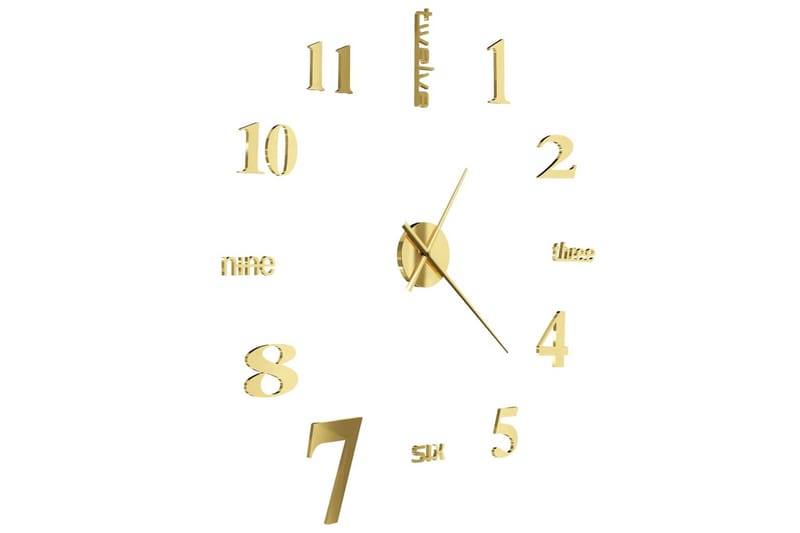 Väggklocka 3D modern design 100 cm XXL guld - Inredning & dekor - Dekor & inredningsdetaljer