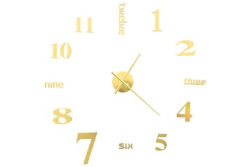 Väggklocka 3D modern design 100 cm XXL guld