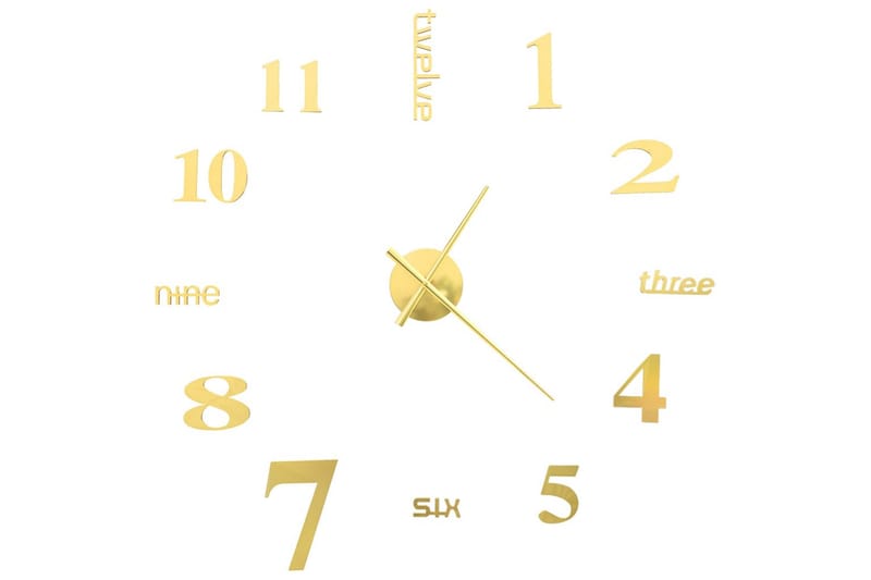 Väggklocka 3D modern design 100 cm XXL guld - Inredning & dekor - Dekor & inredningsdetaljer