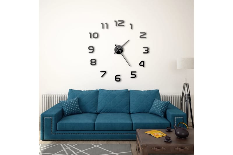 Väggklocka 3D modern design 100 cm XXL svart - Inredning & dekor - Dekor & inredningsdetaljer