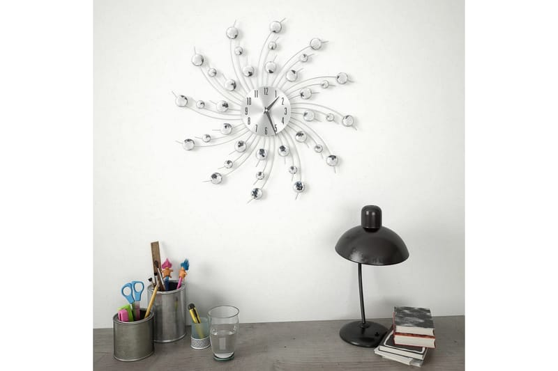 Väggklocka med Quartz-urverk 50 cm modern design - Silver - Inredning & dekor - Dekor & inredningsdetaljer