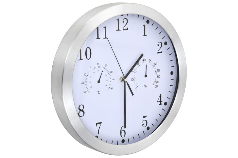 Väggklocka med Quartz-urverk hygro- och termometer 30 cm vit - Vit - Inredning & dekor - Dekor & inredningsdetaljer