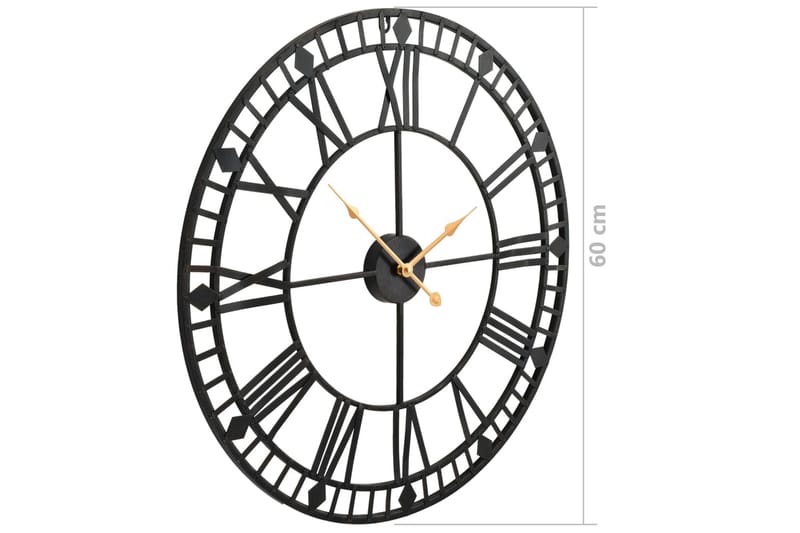 Väggklocka med Quartz-urverk metall 60 cm XXL - Svart - Inredning & dekor - Dekor & inredningsdetaljer