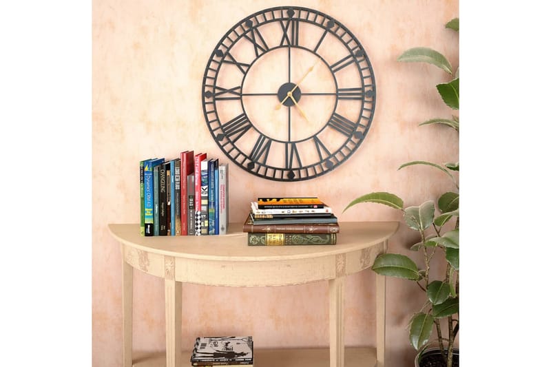 Väggklocka med Quartz-urverk metall 60 cm XXL - Svart - Inredning & dekor - Dekor & inredningsdetaljer