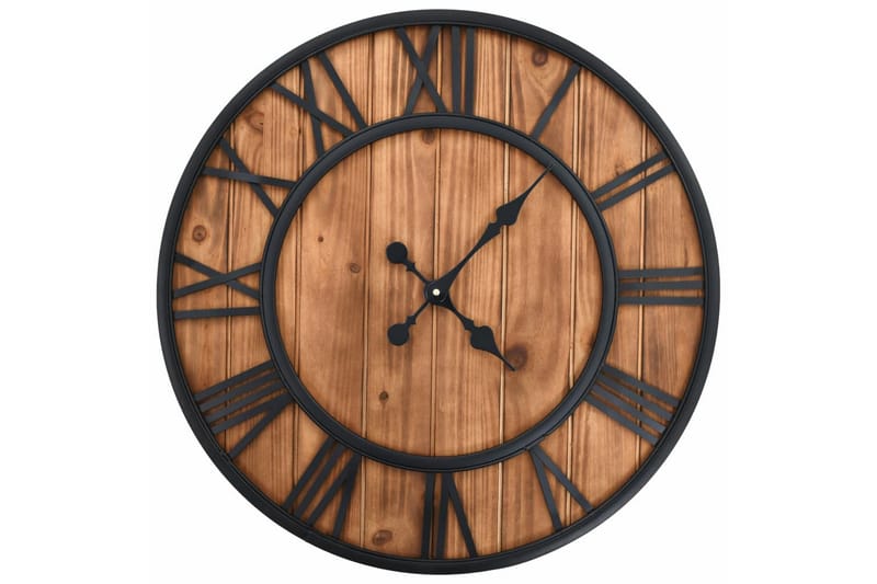 Väggklocka med Quartz-urverk trä och metall 60 cm XXL - Brun - Inredning & dekor - Dekor & inredningsdetaljer