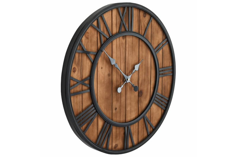 Väggklocka med Quartz-urverk trä och metall 60 cm XXL - Brun - Inredning & dekor - Dekor & inredningsdetaljer