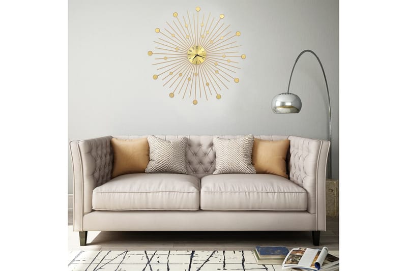 Väggklocka metall 70 cm guld - Guld - Inredning & dekor - Dekor & inredningsdetaljer