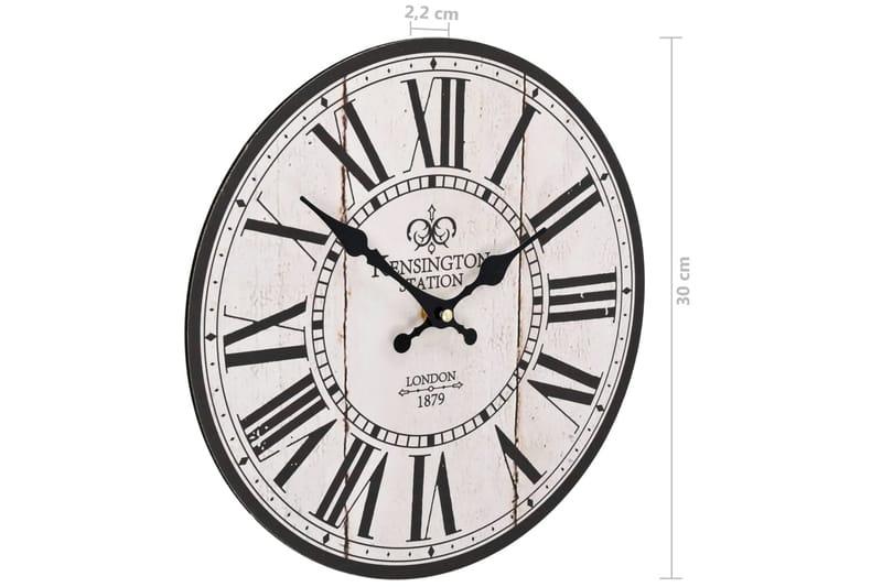 Väggklocka vintage London 30 cm - Vit - Inredning & dekor - Dekor & inredningsdetaljer