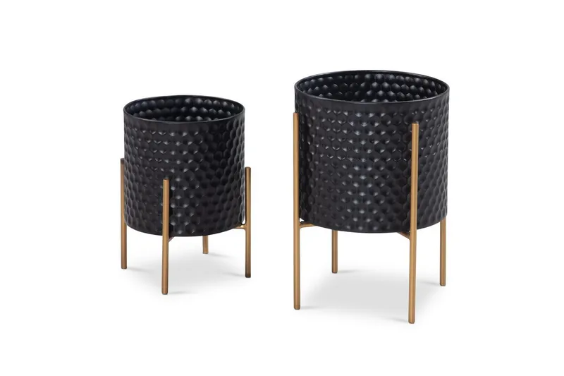 Vas Wohnling Set om 2 Aluminium Blomväxtkruka 3D-Cirkelyta Modern