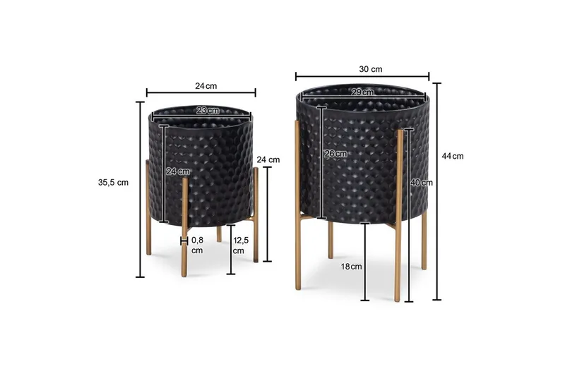 Vas Wohnling Set om 2 Aluminium Blomväxtkruka 3D-Cirkelyta Modern - Inredning & dekor - Dekor & inredningsdetaljer - Kruka & ytterkruka